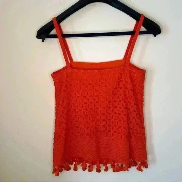 Trina Turk Tassel Trim Tank Orange - Picture 2 of 6